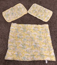 Vintage 1978 Dundee Country Sunshine Yellow Baby Blanket Quilt Pillow Cases