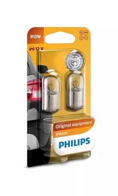 2x PHILIPS R10W 12V 10W BA15s   Vision Original Equipment   Autolampen