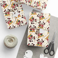 Cute Mouse Christmas Wrapping Paper for Kids, Festive Holiday Gift Wrap Sheet