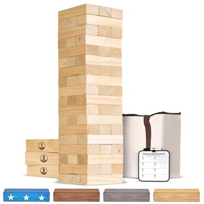 Quality Wood Toppling Tower - Portable Game for Indoor & Outdoor Fun