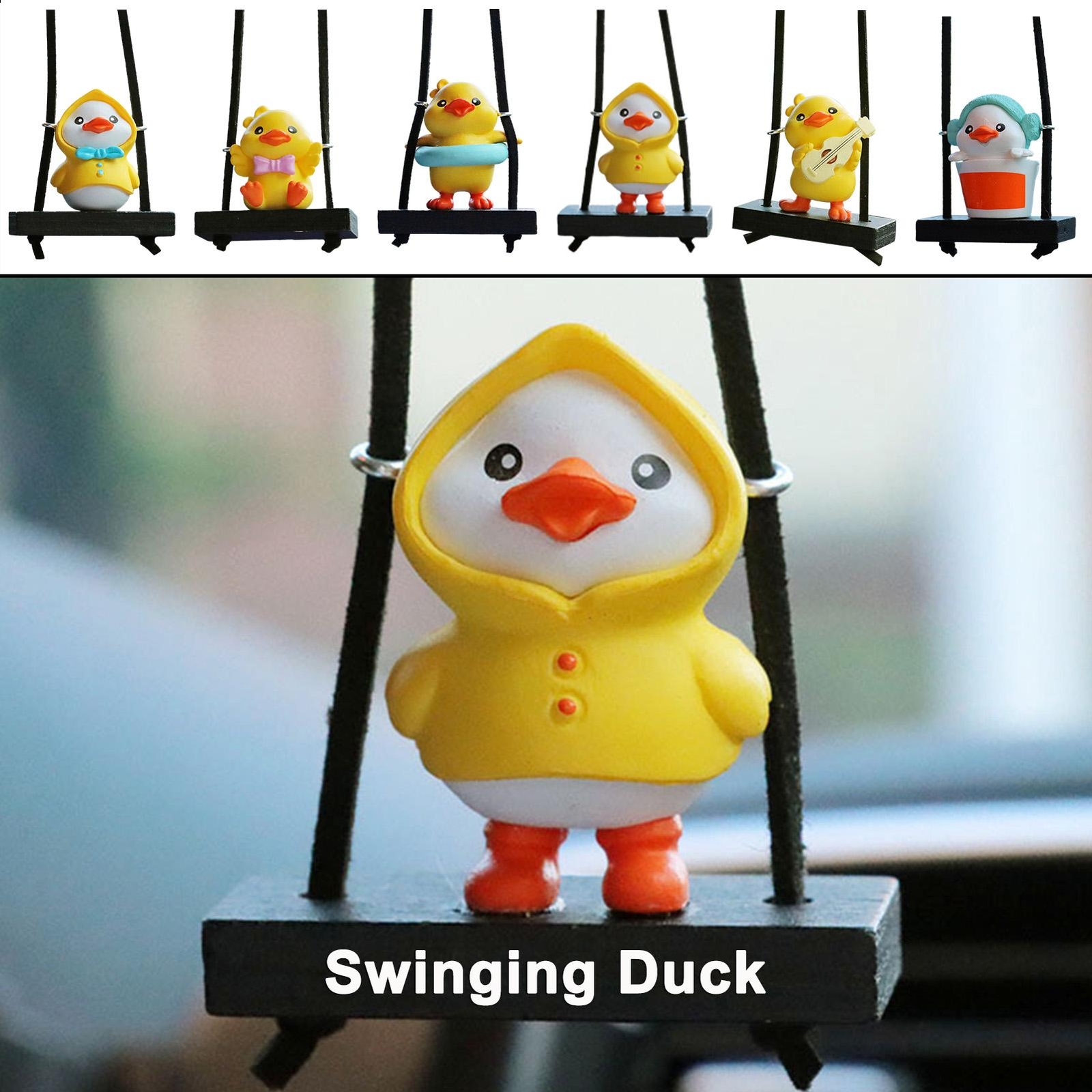 Figurine Animal Duck Swing Resin Multicolor Small Modern Carved Solid Wall Mount