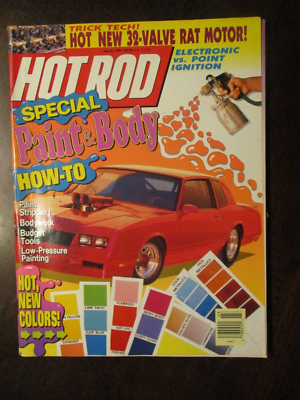 #ad HOT ROD MAGAZINE MARCH 1991 PAINT amp; BODY HOW TO SPECIAL STRIPPING LOW PRESSURE $11.95