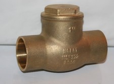 1" Solder Bronze Swing Check Valve 200# WOG Lead Free Stockham LFB-309C