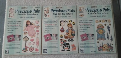 Precious Pals Rub-on Transfers Angeline 2411 Ted E Bear 2410 Mattie Friends 2408