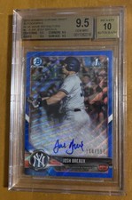 2018 Josh Breaux Bowman Chrome Blue Wave Refractor Beckett 9.5 Auto 10