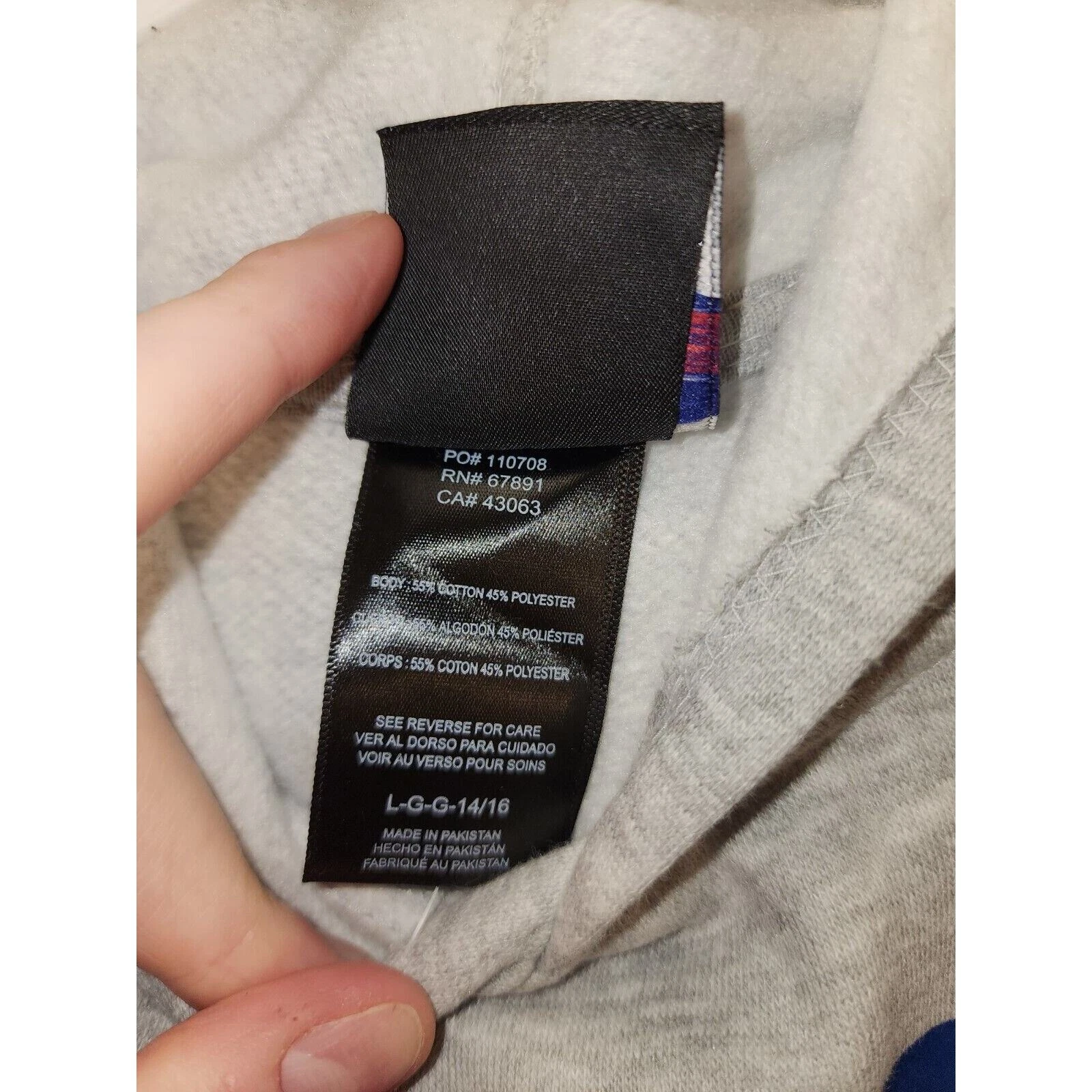 VETEMENTS Felpa con cappuccio Indianapolis Colts taglia 14 16 grande bambino calcio grigio blu