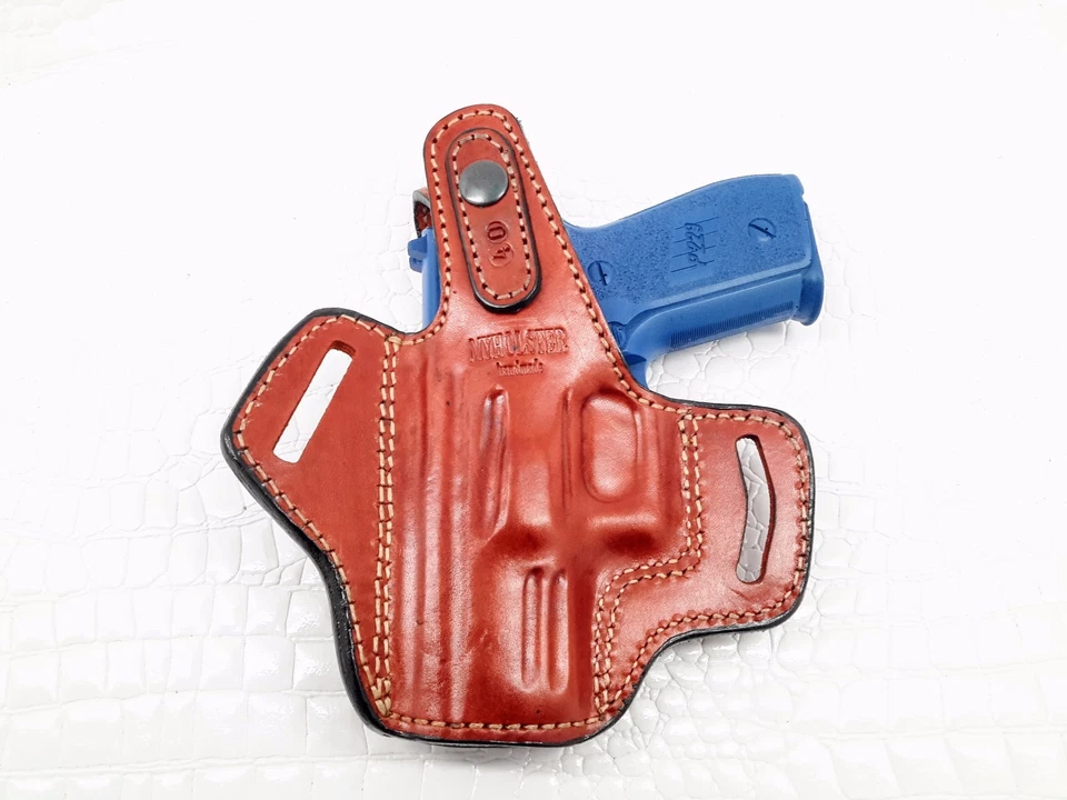 OWB Thumb Break Leather Belt Holster Fits GLOCK19 - Image 4 of 4