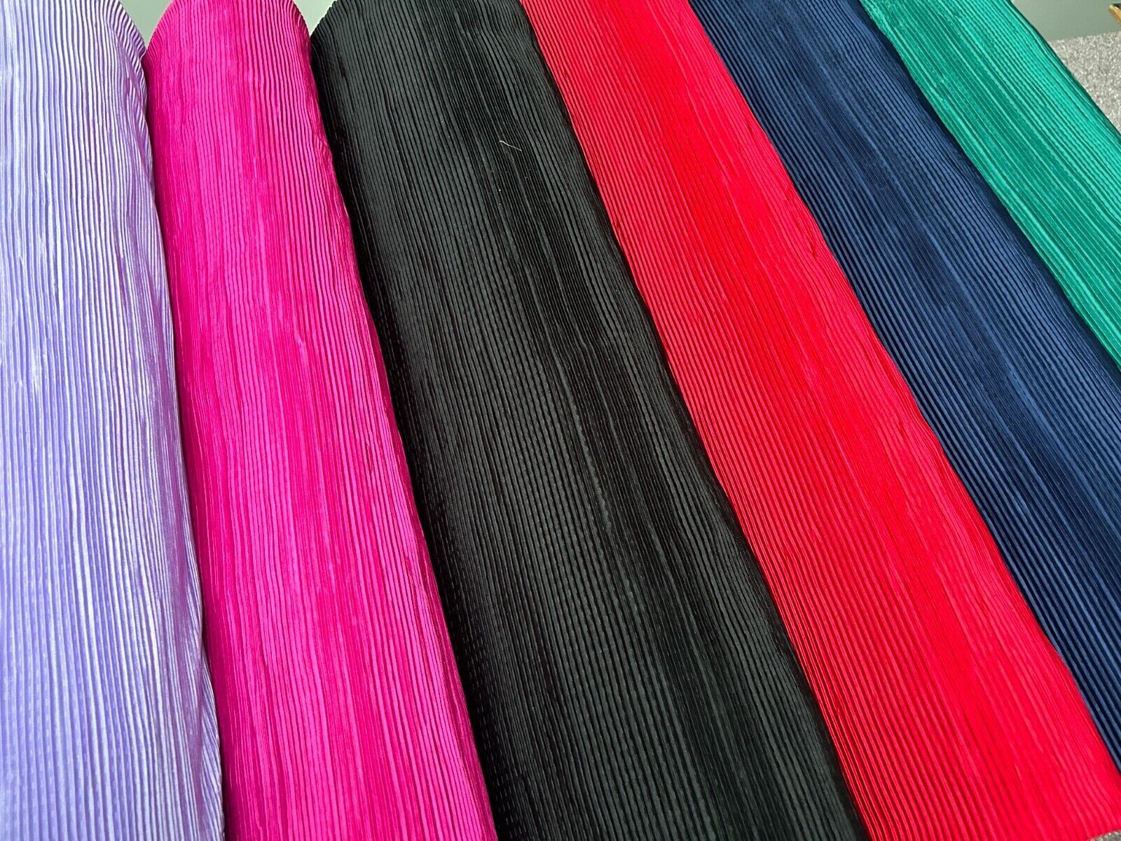 Pleated Plisse satin look stretch jersey fabric dress drape material 148cms wide eBay