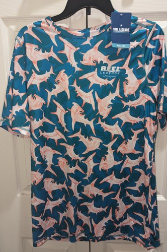 NWT, Reel Legends,Reel-Tec, UPF, Shark Print, DriFit, SS, Shirt-Boys XXL/18