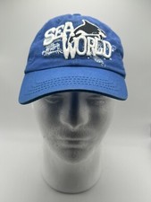 Vintage Sea World Shamu Hat Cap Blue Adjustable Embroidered Youth Kids