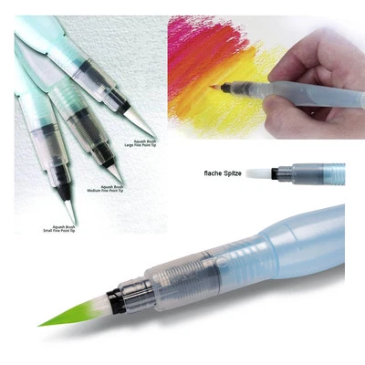 Pentel Aquash - Pinsel mit befüllbarem Wassertank 7 ml, Wasserpinsel 4 Stärken