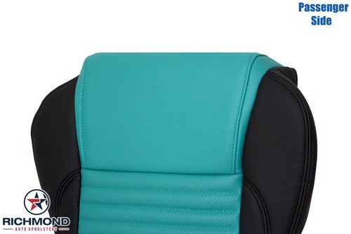 2002-2005 Ford Thunderbird-Passenger Side Bottom Leather Seat Cover Black & Blue - Picture 11 of 17