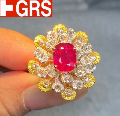 [jerseychou] Natural Ruby 2.45ct , NO HEAT , Burma, GRS