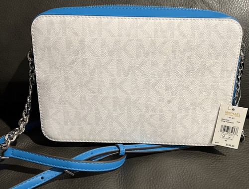 MICHAEL KORS JET SET LARGE EW CROSSBODY WOMENS COLOR WHITE/BLUE - Picture 2 of 4