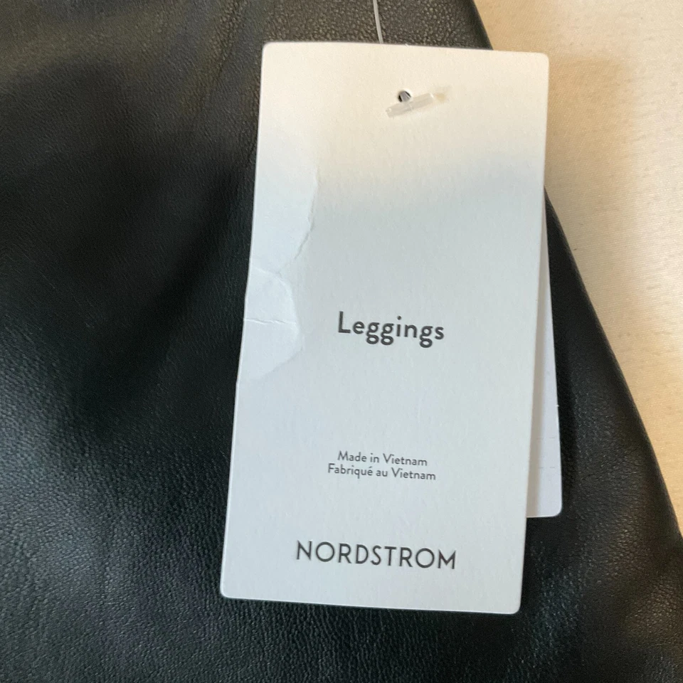 Leggings Nordstrom para mujer talla L negro imitación cuero Foto 4 de 4