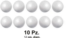 PALLINE SFERE SFERA POLISTIROLO 10 Pz.12 cm.Diam. DECOUPAGE PITTURA DECORAZIONE