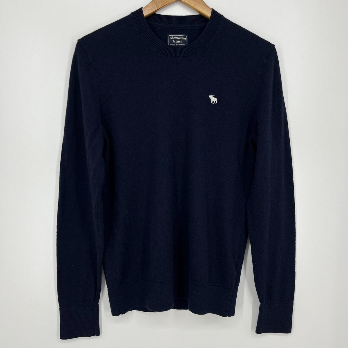 Abercrombie Fitch Sweater Men's S Blue Merino Wool Blend Crew