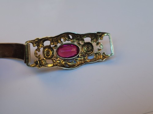 Antiker viktorianischer filigraner Blumen Silber Armreif Rubin Paste Stein Edwardianisch - Bild 13 von 20