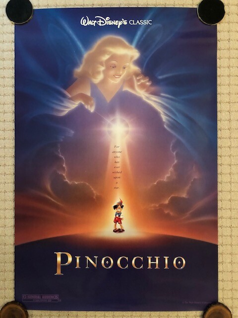 Original Disney PINOCCHIO 1992 DS Advance Theatrical Poster