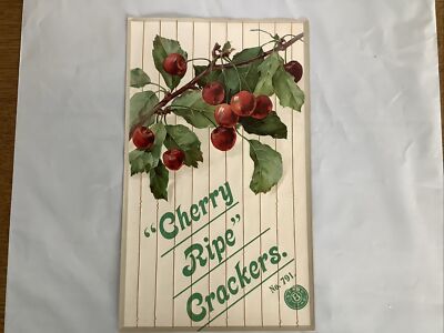 Batger s Christmas Cracker Label ''Cherry Ripe Crackers'' Original Vintage Batger