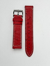 18mm Red Genuine Ostrich Watch Band - USA
