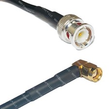 RFC195 BNC MALE to RP-SMA MALE ANGLE Coax RF Cable USA-Ship Lot