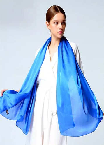 Smooth Natural Silk Scarf Shawl Beach Towel Soft Wrap Dance Veil Scarf 180*90cm - Picture 13 of 23