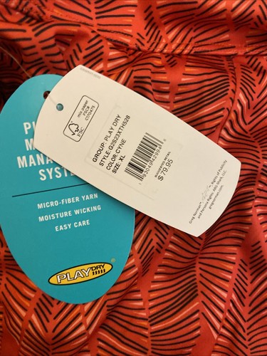 New Womens Greg Norman Skort In Orange Tropical Print Play Dry Golf Tennis XL - Picture 4 of 6