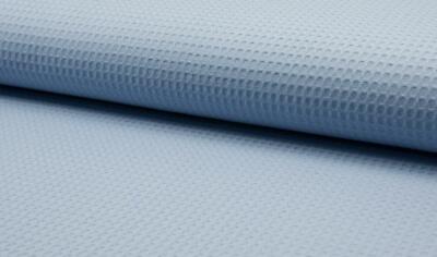 100% Cotton WAFFLE Honeycomb Pique Fabric Material - DUSTY BLUE