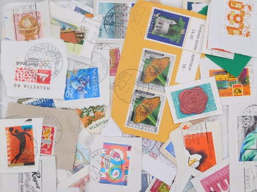 STAMP SWITZERLAND Commemorative 200g lot ON paper kiloware used HELVETIA - Picture 4 of 4