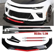 Front Bumper Lip Splitter Spoiler Side Skirt Bod Kit For Chevrolet Chevy 2 Layer