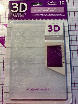 GEMINI CRAFTERS COMPANION 3D CHRISTMAS EMBOSSING FOLDER 5 X 7 SNOWFALL NEW