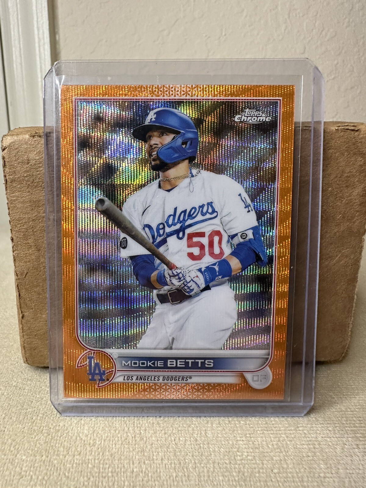 2022 Topps Chrome Orange Wave Refractor #100 Mookie Betts /25