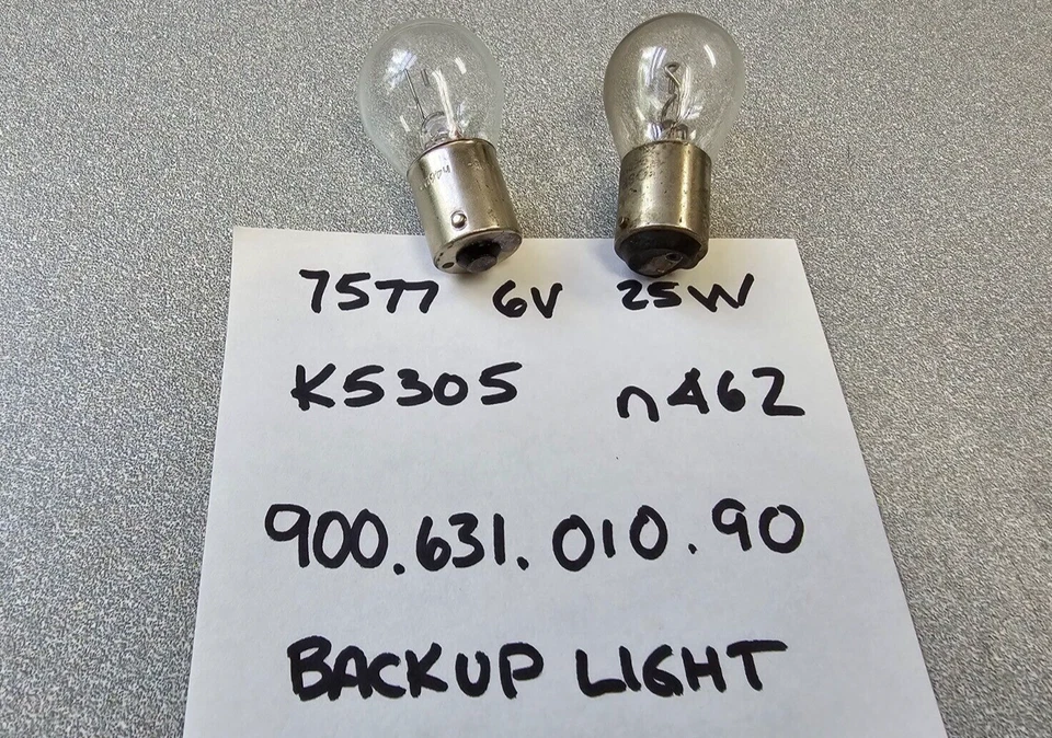 EXCELENTE PAR DE BOMBILLAS DE RESPALDO ORIGINALES 7577 K5305 6V 25W PORSCHE 356 Foto 4 de 4