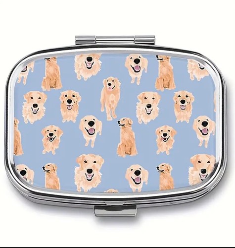 Golden Retriever Pill Box/Trinket Box/ Earring Case. Perfect For Your Purse! - Picture 7 of 9