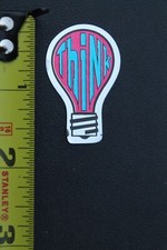 Think Skateboards Light Bulb Blue Red Silver Z38A Vintage Skateboarding STICKER
