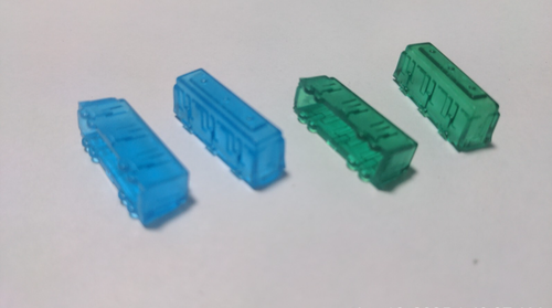 Ticket To Ride Translucent Trains from 15th Anniversary Red Green Blue Yellow Bl - Picture 2 of 3