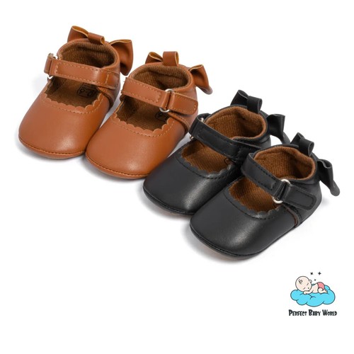 Newborn Baby Girl Bowknot Princess Mary Jane Flats Soft Sole Anti-slip Baby Shoe