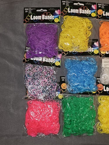 12 bolsas de varios colores bandas de telar sin látex 5600 bandas y 300 clips S - Imagen 2 de 4
