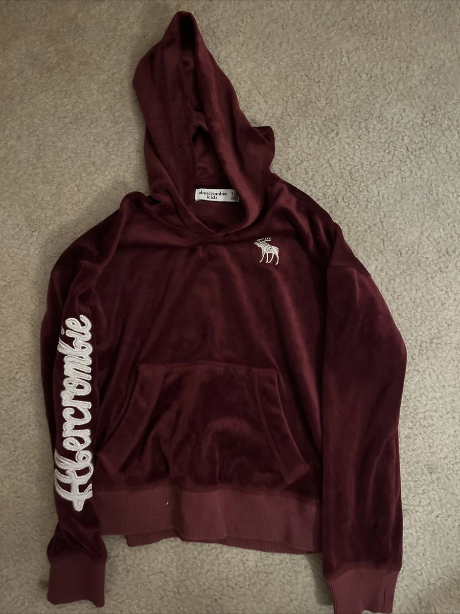 Abercrombie Velvet burgundy kids 7 8 hoodie eBay