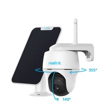 Produktbild - Reolink Argus PT 4MP Solar Überwachungskamera Aussen Akku 2,4GHz WiFi Kabellose