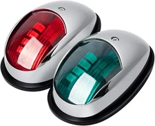 Boat Navigation Lights, LED Red and Green Vertical Mount for Bow and Stern, IP67