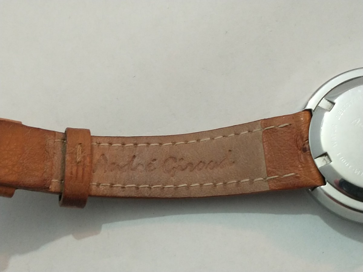 Andre Giroud Womens Silver Floating Gem Ostrich Band Watch New Battery Works Andre Giroud Floating Crystal Watch New Battery Working  main image 2