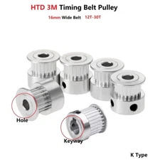 HTD 3M Timing Belt Pulley Drive Pulley K Type 12T-30T Teeth For 15mm Wide Belt