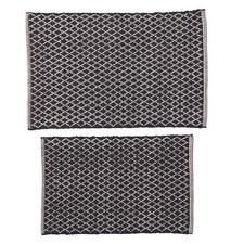 Better Homes Gardens Cotton Diamond 2 Piece Bath Rug Set, Gray, 17" x 24"