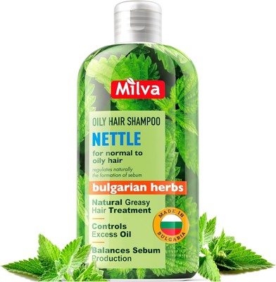 Shampoo für fettiges fettiges Haar mit Brennnessel für Haare und Wurzeln. Volumen und Glanz