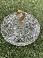 Bonbonnière En Cristal De Bohème Poignée Tête De Cygne