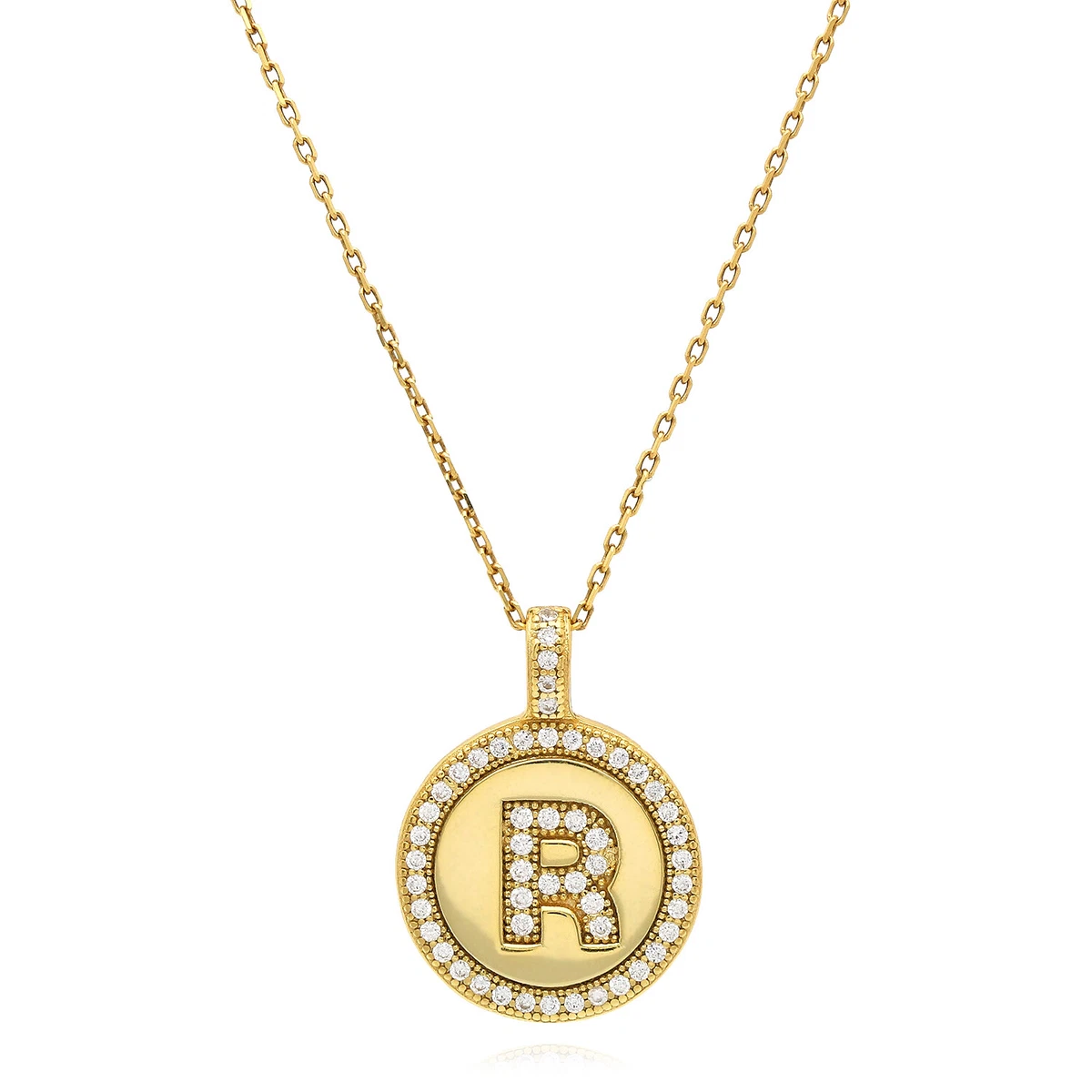 Round initial pendant store