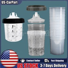 Us Disposable Spray Paint Gun Plastic Liners Lids Kits 20-ounce 600ml Cups Kit Us Disposable Spray Paint Gun Plastic Liners Lids Kits 20-ounce 600ml Cups Kit