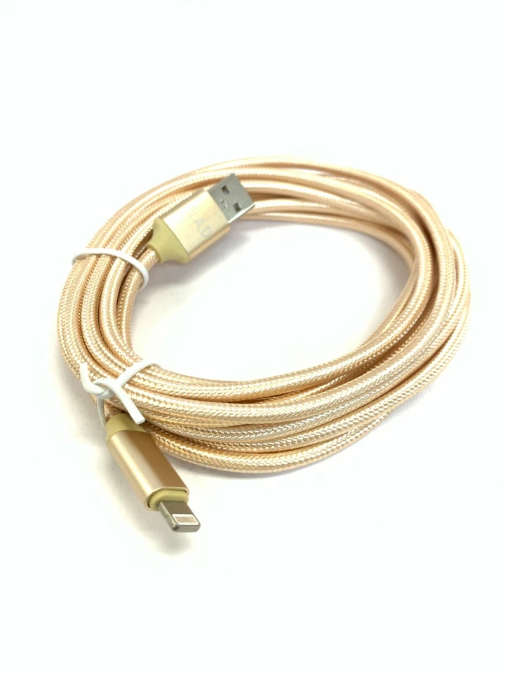 5 Asst 10 ft Braided Extra Strong iPhone 8 X XR XS Pro USB Power Charging Cables - Image 3 of 4